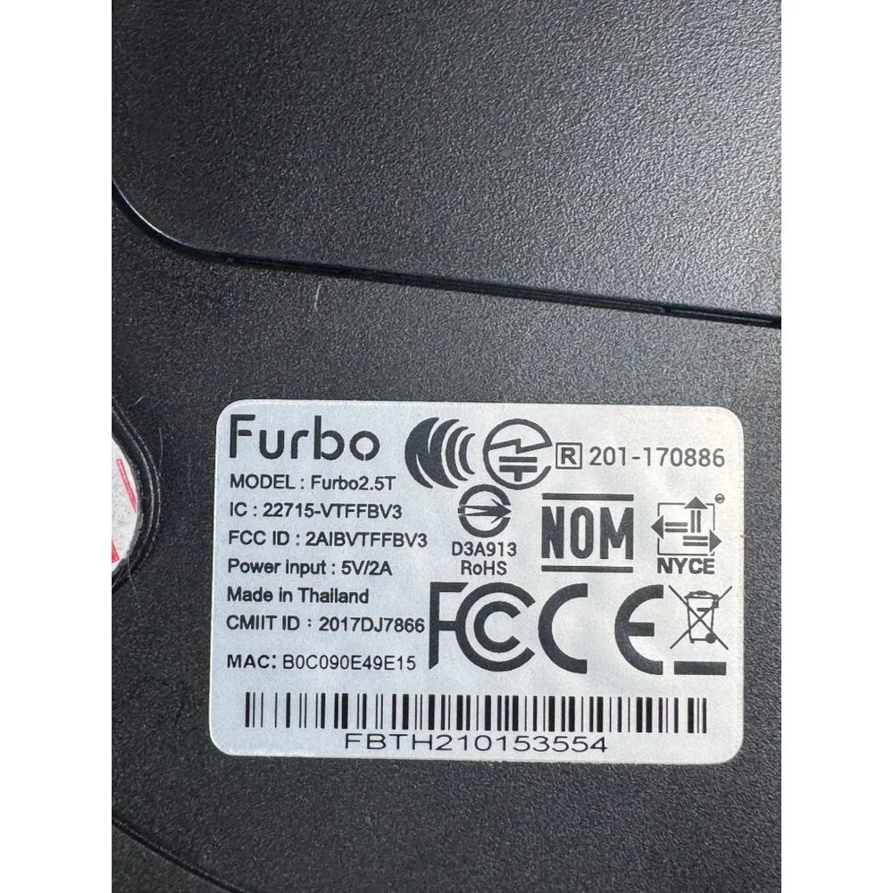 Furbo Dog Camera 2.5T Treat Dispenser & Bark Alerts –‎ No Power Brick